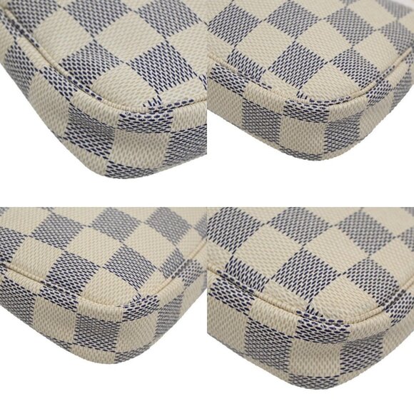 LOUIS VUITTON Mini Pochette Accessoires Hand Bag Damier Azur WE - Picture 8 of 14